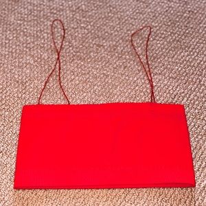 🌟$8 SALE🌟Red Seamless Ribbed Bra Top Bungee Cord